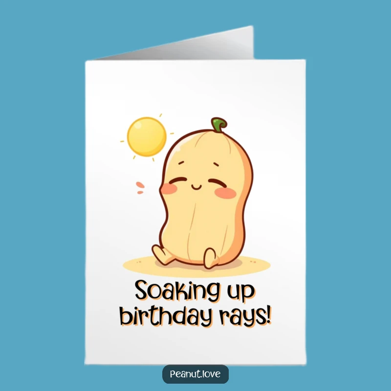 Free Printable Funny Birthday Card: Kawaii Peanut Sunny Sigh, Relaxing Downloadable Gift!