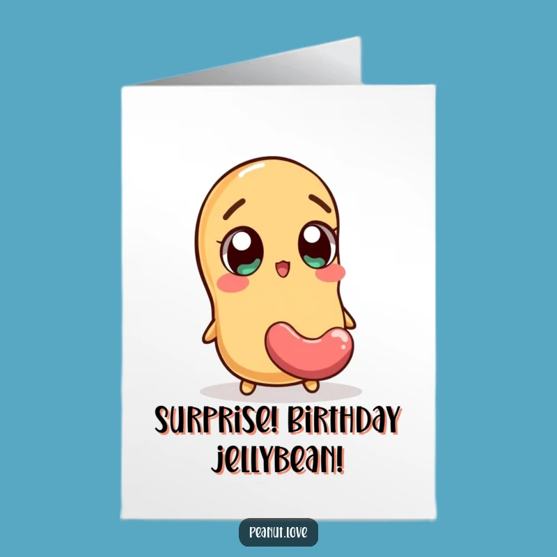 Surprise Free Printable Birthday Card: Falling Jellybean Peanut, Downloadable Fun Gift