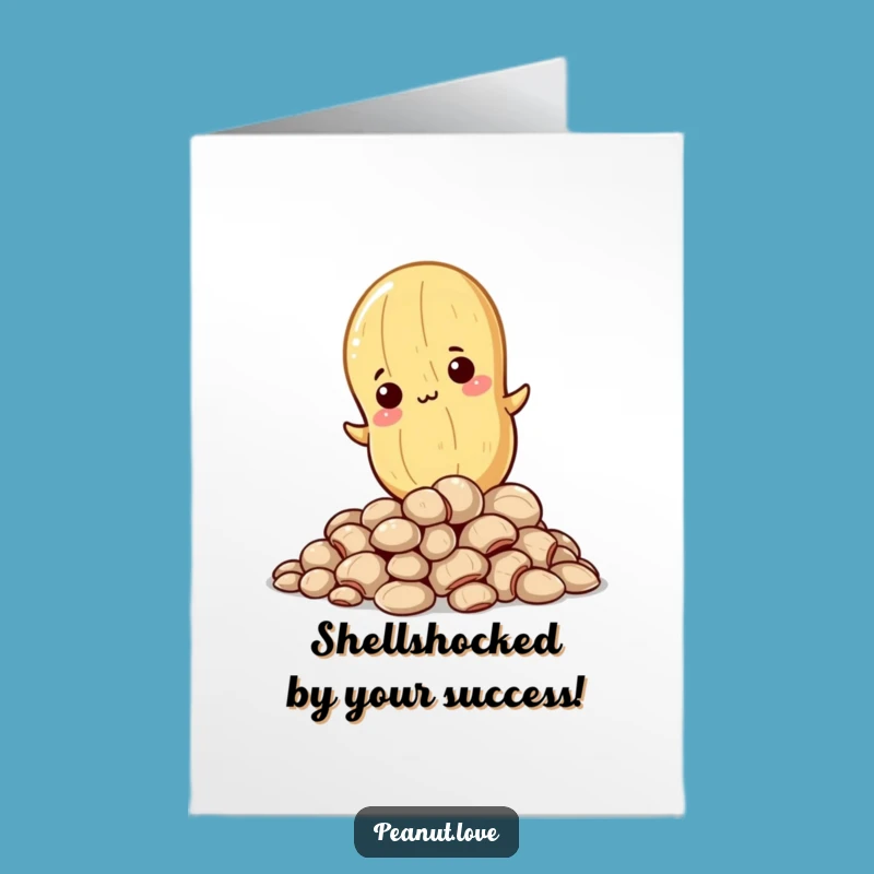Free Printable Congrats Card: Peanut Climbs Shells Funny Kawaii Downloadable Gift