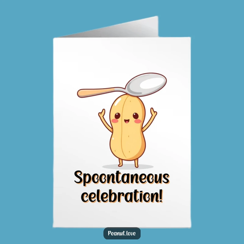Free Printable Congrats Card: Spoon-Balancing Peanut for Hilarious, Challenging Celebration Gift