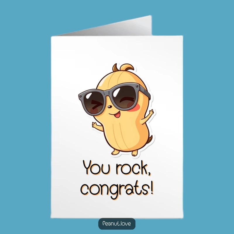 Free Printable Congratulations Card: Playful Peanut Winking at Your Success
