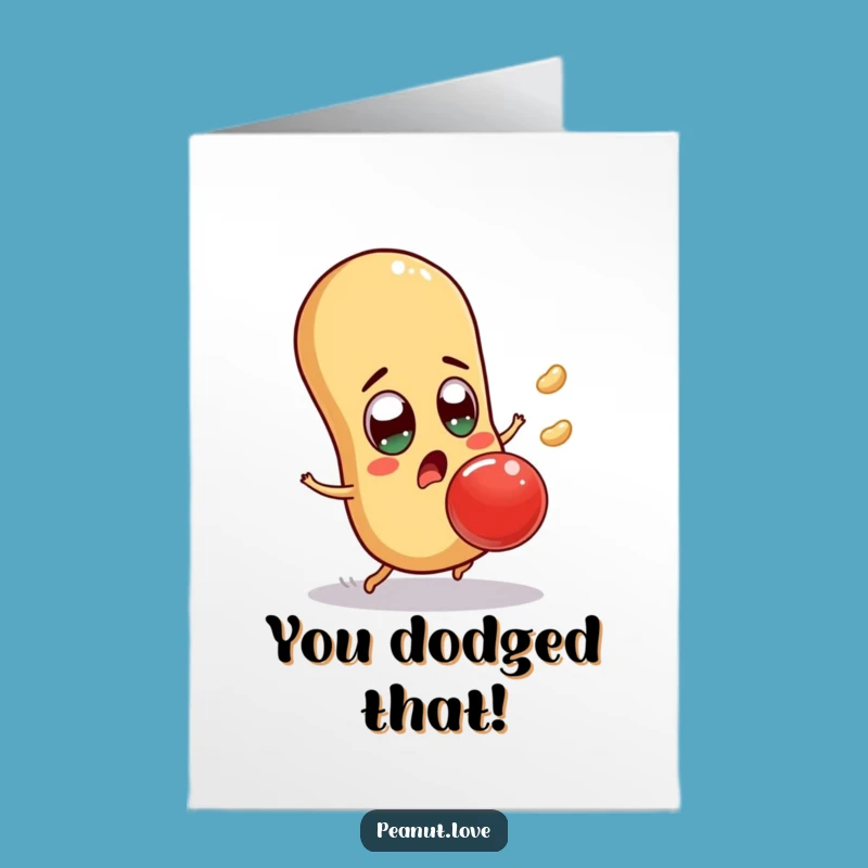 Free Printable Congratulations Card: Surprised Peanut Dodging Surprise Success