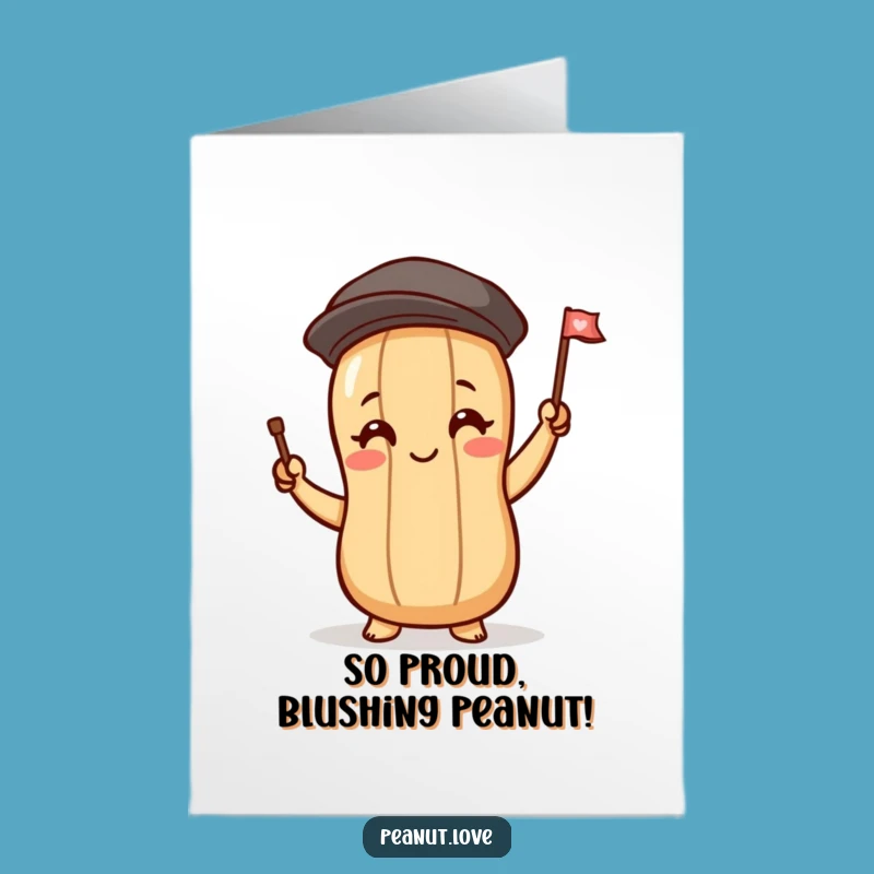 Joyful Free Printable Congrats Card: Waving Peanut, Downloadable Celebration Gift