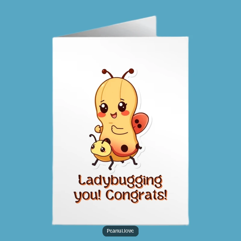 Free Printable Congrats Card: Kawaii Peanut Ladybug Ride, Awesome Downloadable Gift!