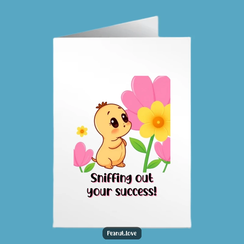 Free Printable Congrats Card: Curious Peanut Flower Funny Downloadable Gift