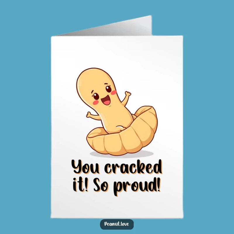 Free Printable Congrats Card: Joyful Rolling Peanut, Humorous Downloadable Gift