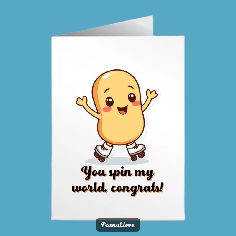 Free Printable Congrats Card: Peanut Skater Spin - Funny Downloadable Achievement Gift