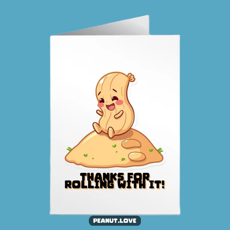 Free Printable Rolling Peanut Thank You Card - Fun Downloadable Gift