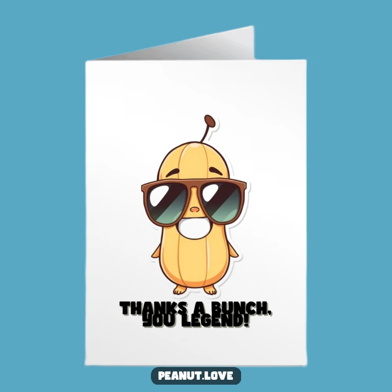Free Printable Thank You Card: Cool Peanut, Grinning Wide, Downloadable