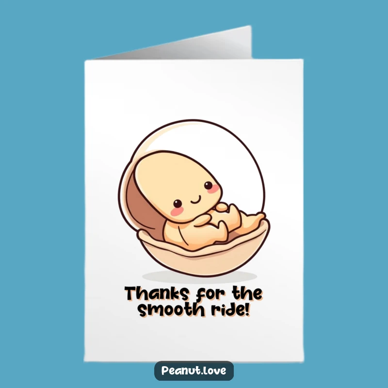 Free Printable Thank You Card: Kawaii Peanut Sliding, Smooth Downloadable Gift!