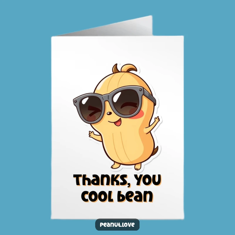 Free Printable Thank You Card: Playful Peanut Winking Thanks Charmingly