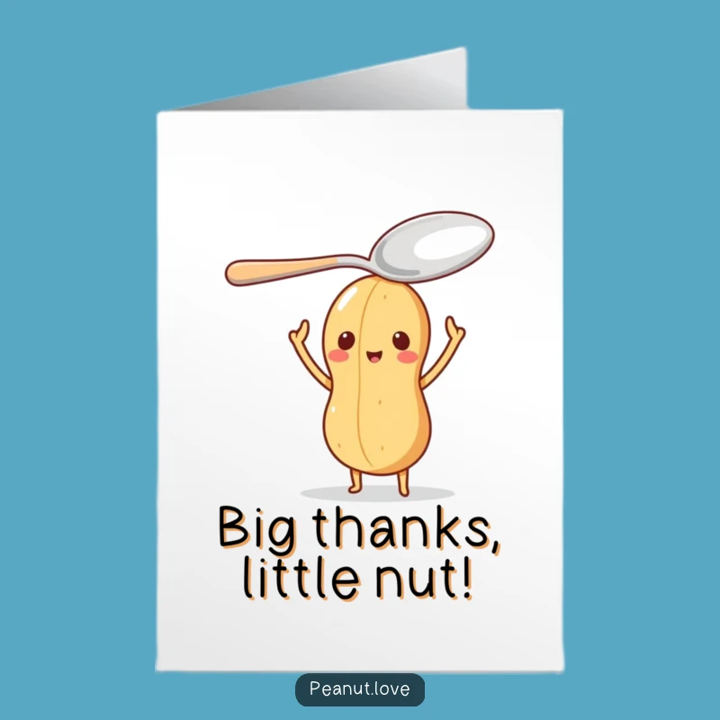 Free Printable Thank You Card: Spoon-Balancing Peanut for Grateful, Funny Appreciation Gift