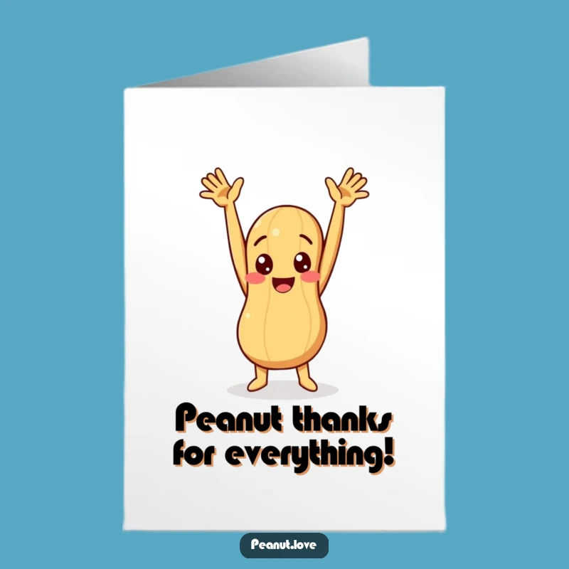 Free Printable Thanks Card: Peanut Pose of Joy, Funny Downloadable Gift