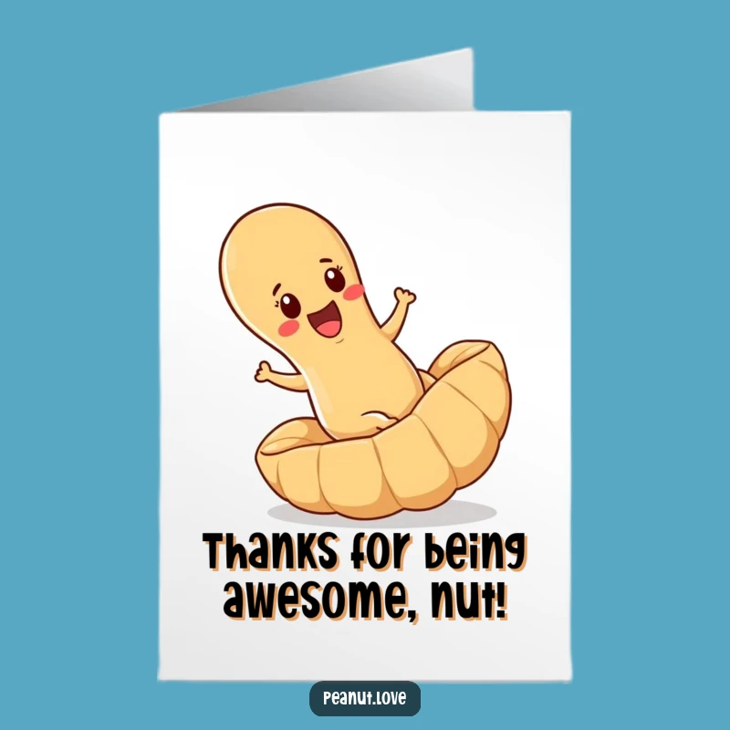 Free Printable Thank You: Humorous Peanut Rolling Design, Downloadable Gift