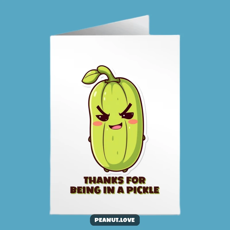 Free Printable Pickle Thank You Card: Witty Winking Design for a Brine Appreciation