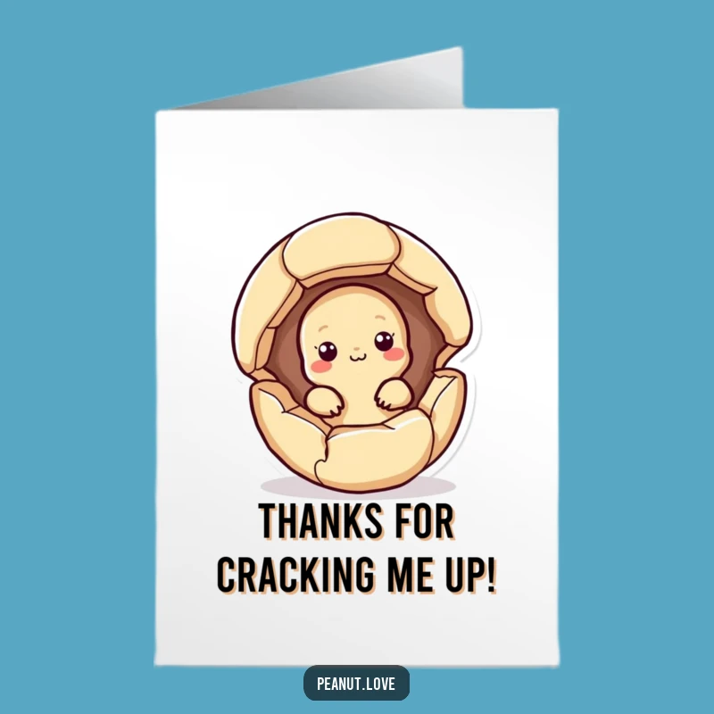 Free Printable Thank You Card: Kawaii Peanut Peeking, Grateful Downloadable Gift!