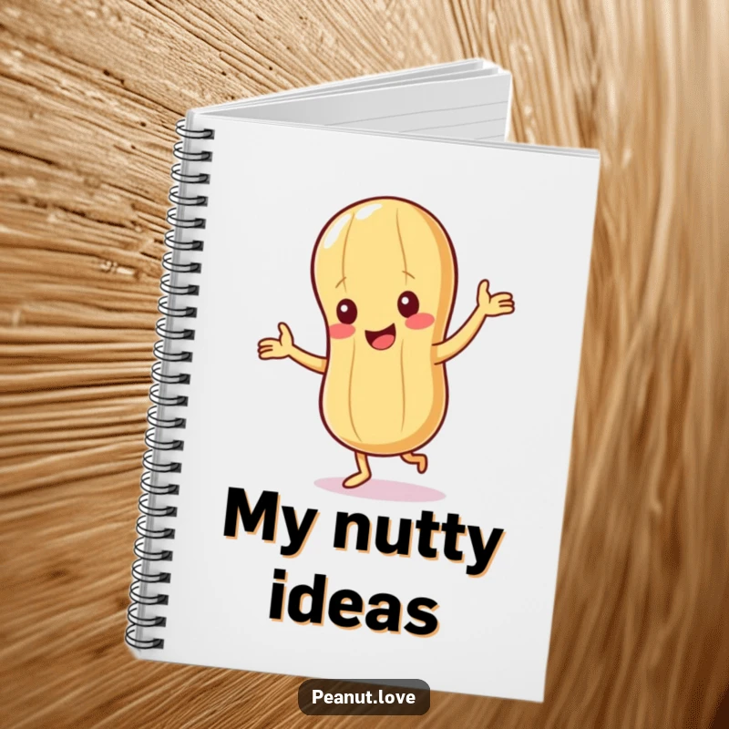 Funny Peanut Notebook: A journal featuring a giggling peanut character doing a happy dance, inspiring joy.