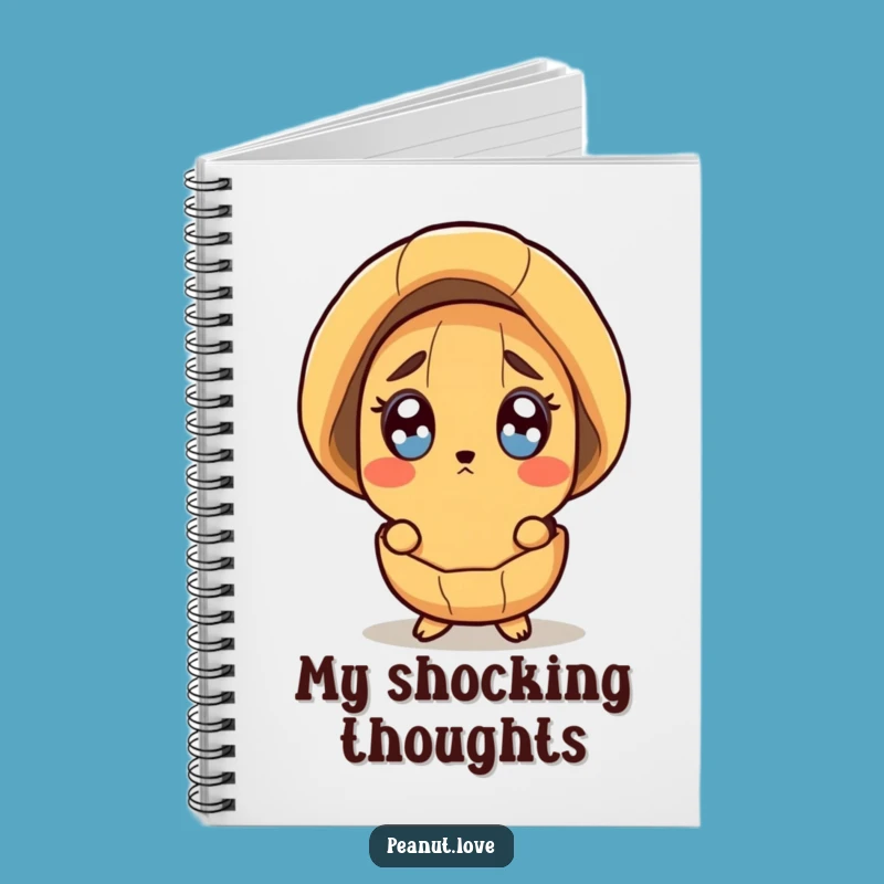 Funny Surprised Peanut Notebook - Wide-Eyed Journal, Perfect Gift for Note-Takers