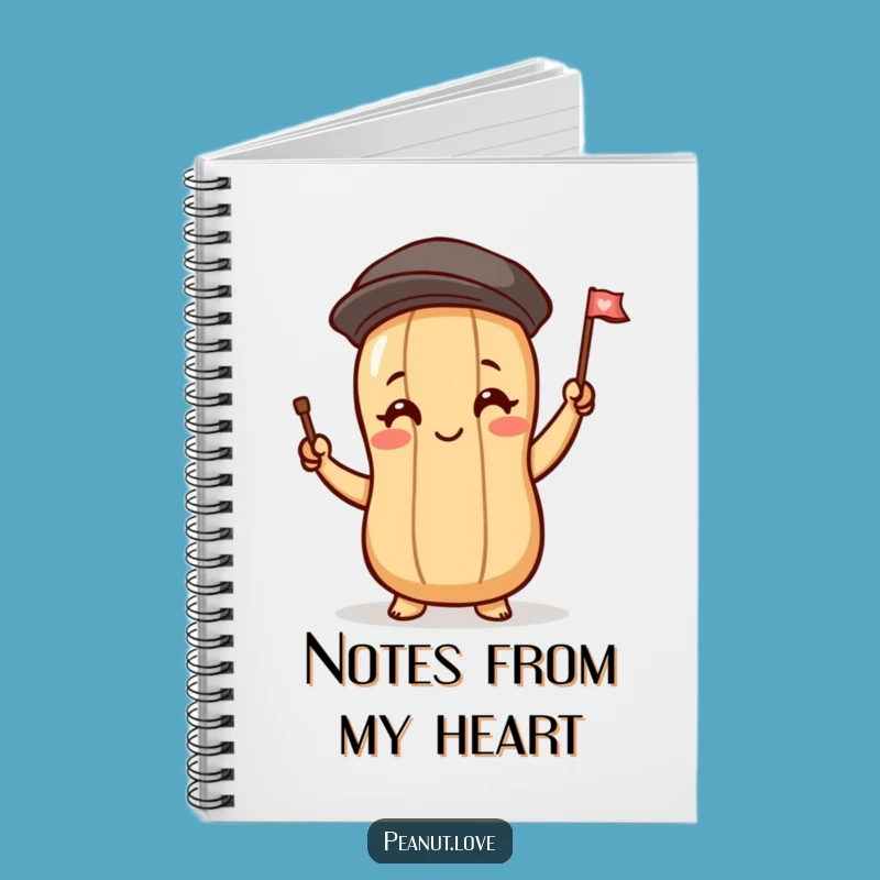 Funny Friendly Notes Notebook, Blushing Peanut Flag Journal, Humorous Stationery Gift