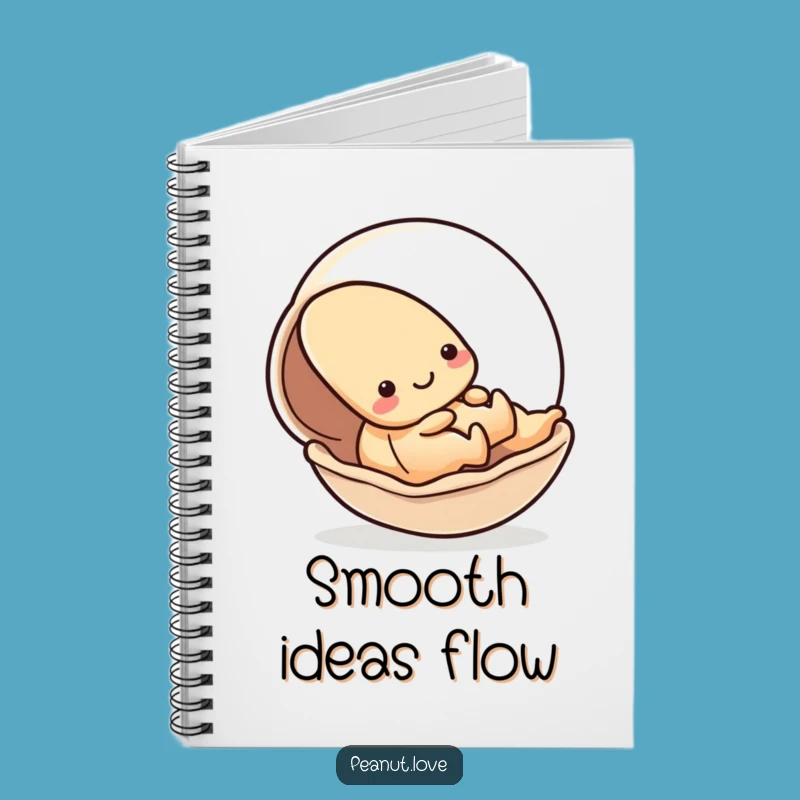 Funny Kawaii Peanut Shell Slide Notebook - Journal Playful Ideas Gift