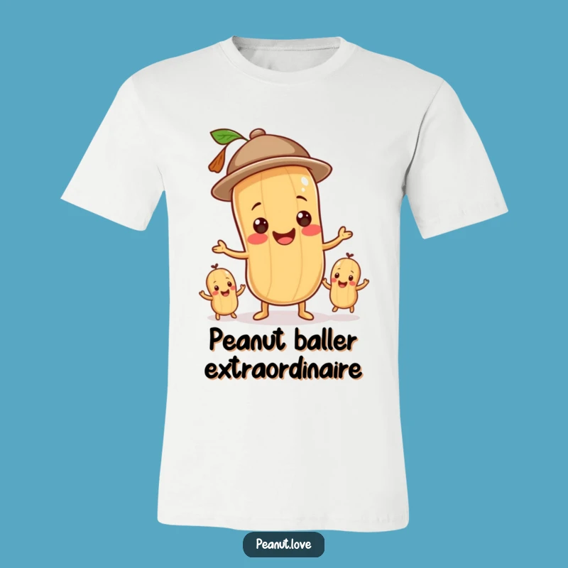 Funny Peanut Juggler T-Shirt - Whimsical Character, Perfect Gift for Fun Seekers