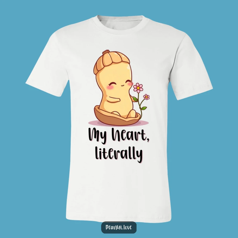 Funny Shy Peanut Flower T-Shirt - Cute & Thoughtful Character Apparel
