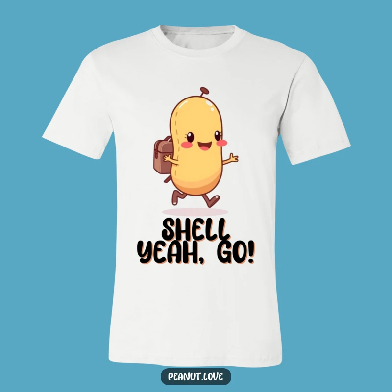 Funny Peanut Skips T-Shirt - Happy Character Adventure Graphic Tee