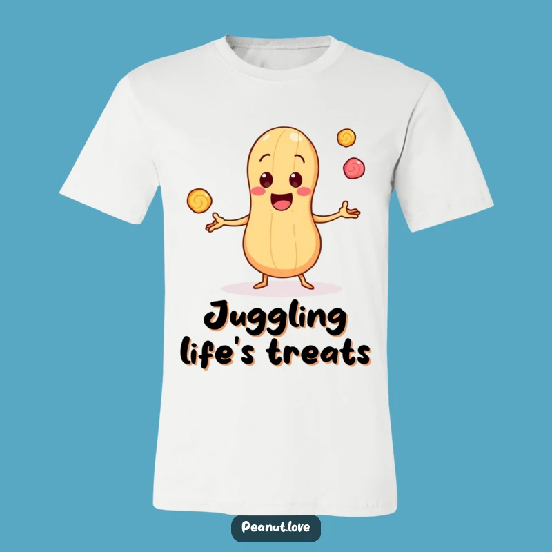 Sweet Juggler Funny T-Shirt - Cheerful Peanut Character