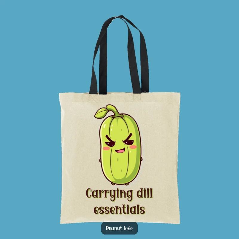 Funny Winking Pickle Tote Bag: Carry Your Sass in Style