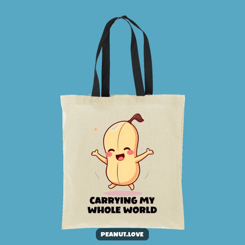Funny Dizzy Peanut Tote Bag: Whimsical Spinning Character Carryall