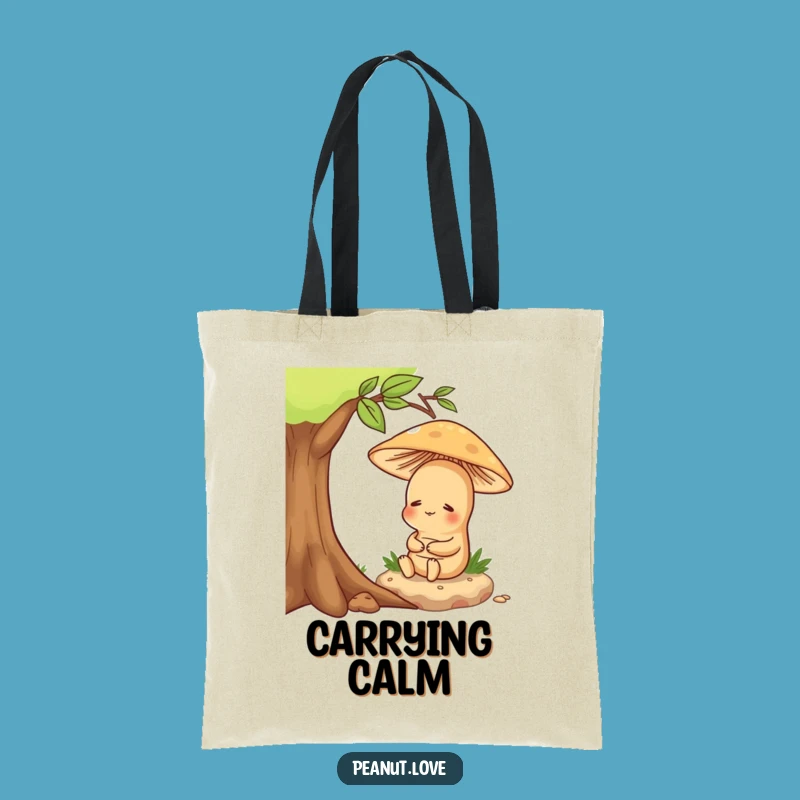 Funny Contented Peanut Tote Bag - Carry Your Calm Everywhere