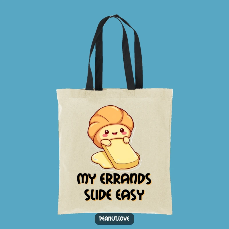 Funny Croissant Slide Tote Bag: Butter Pat Fun, Pastry Accessory