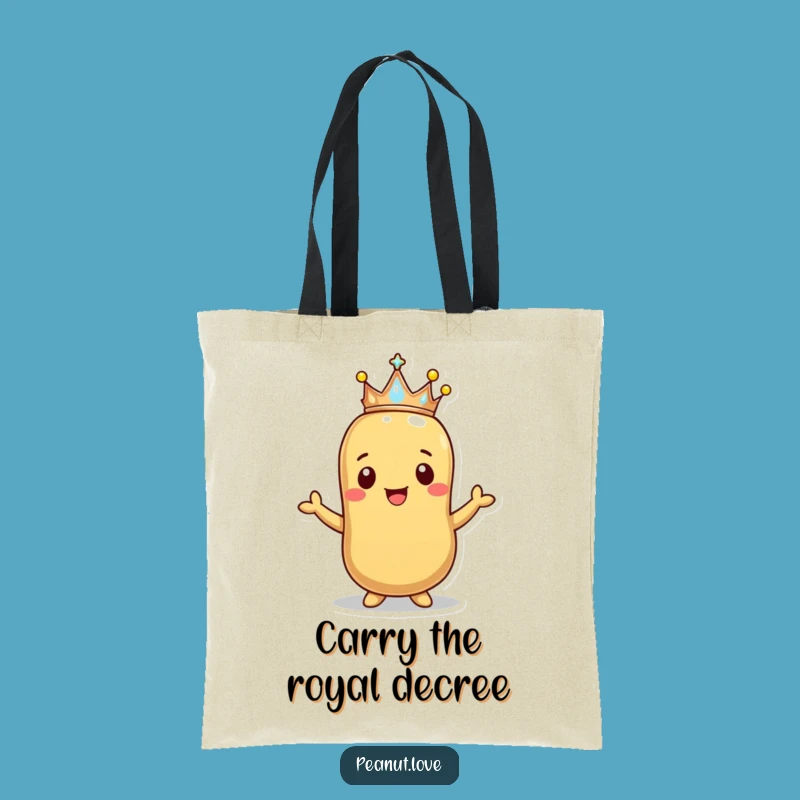 Funny Happy Peanut Crown Tote Bag - Chic Regal Snack Carryall Gift