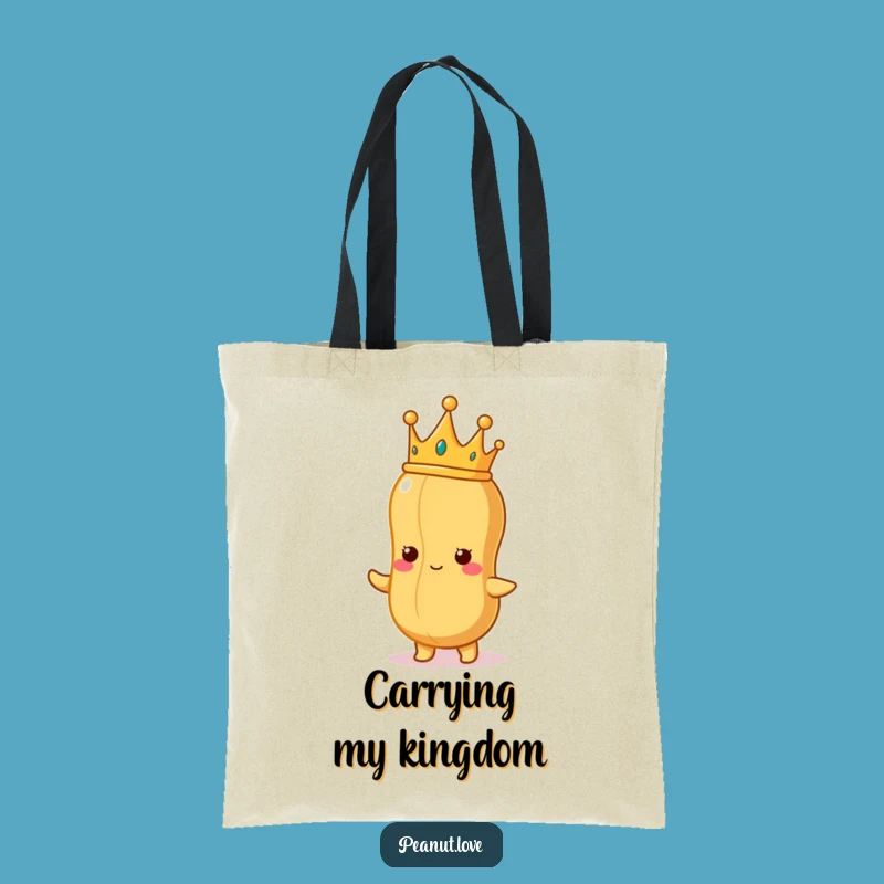 Funny Peanut King Tote Bag: Carry Your Crown & Laughs in Style