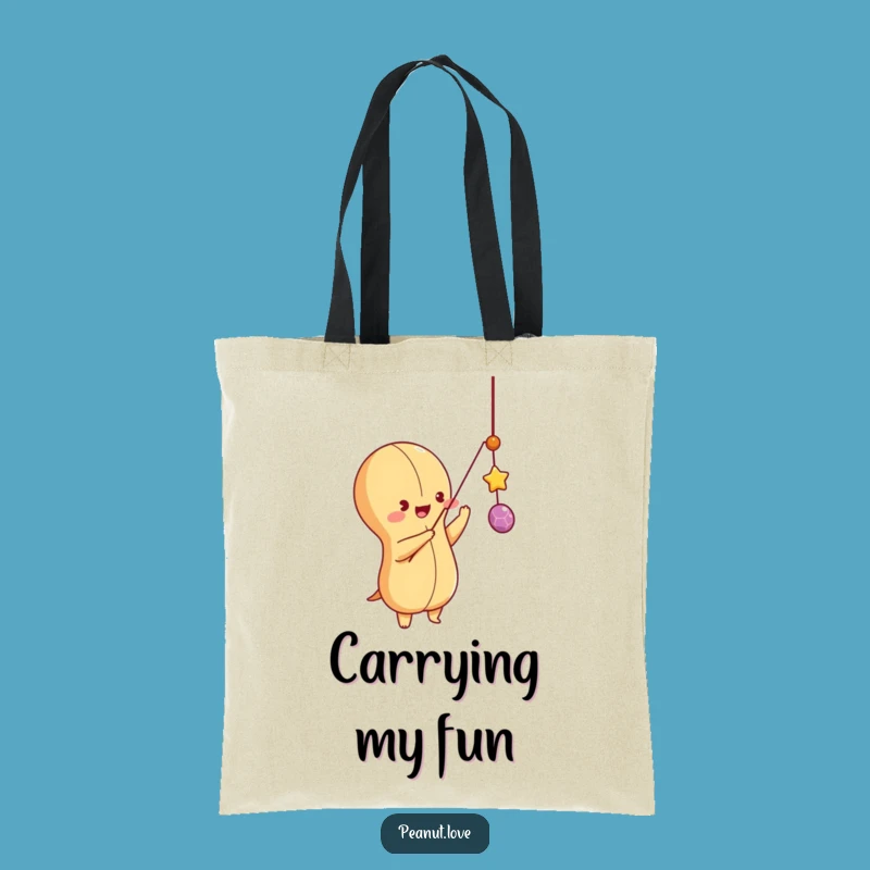 Funny Playful Peanut Tote Bag: Chase Your Fun Carry-All, Perfect Funny Gift