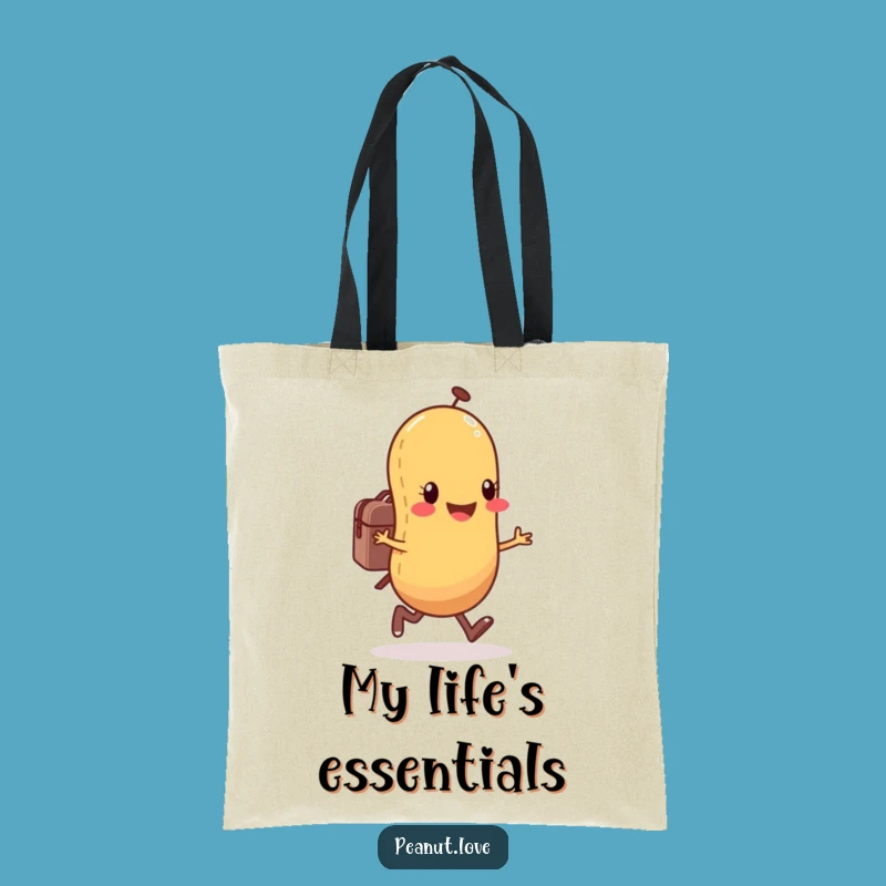 Funny Peanut Skips Tote Bag - Happy Character Travel Essential Bag